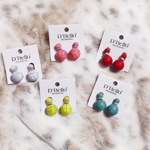 Lovely, “2-n-1” Double-Sided Marbled Post Earrings